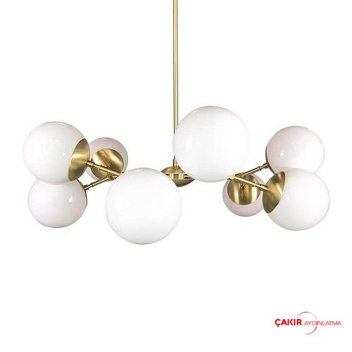 ثريا نحاسية بيضاء على شكل كرة