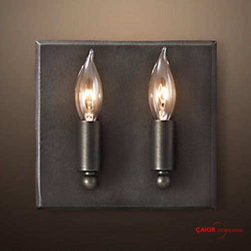 شمعدان حائط فضي بتصميم إمبراطورية فرنسية، قطعتان