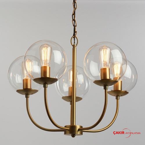 Antique Brass Küre Modern Avize