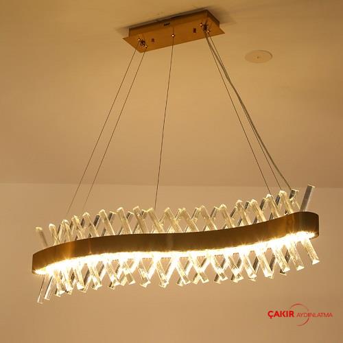 ثريا كريستال طويلة بتصميم موجة LED