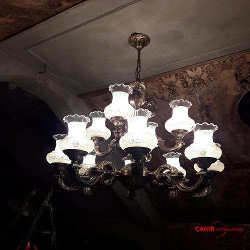 Madonna Range Antik Pirinç Rustik Avize