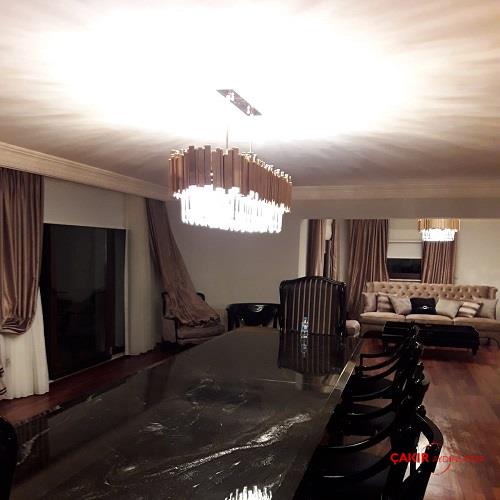 Nautical Coastal Design Altın Detaylı Kristal Avize