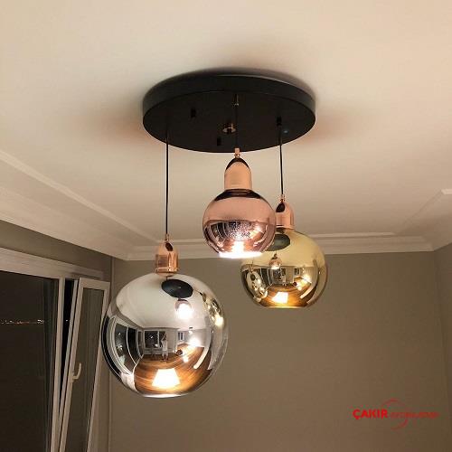 Подвесной светильник Viktoria из цветного сплава с зеркальным шаром