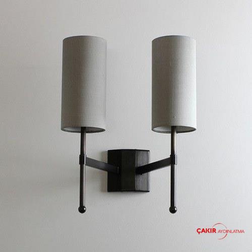 Серебряный настенный светильник с двумя ножками