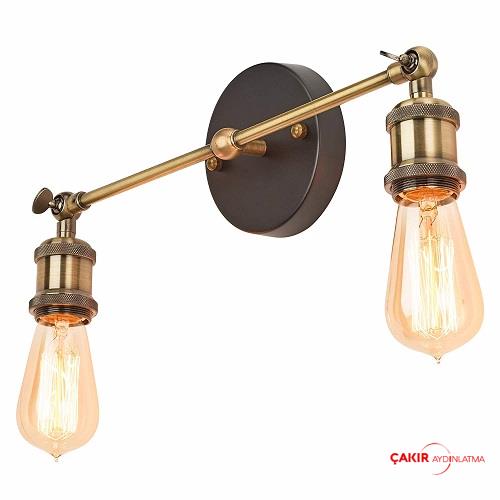 مصباح منزلي بذراعين من البرونز