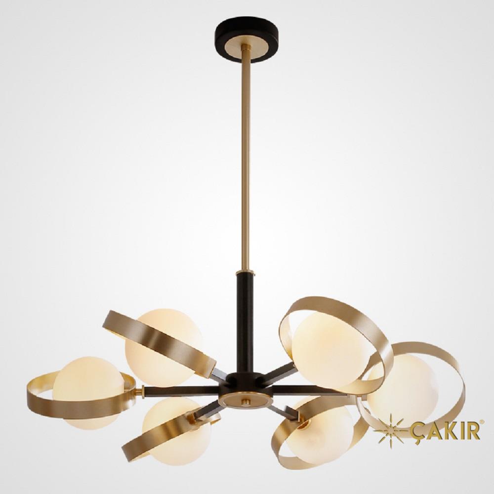 Kinesis Altın Renk Halkalı Modern Küre Sarkıt