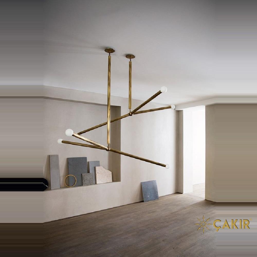 İskandinav Stili 6 Lambalı Eskitme Sarkıt