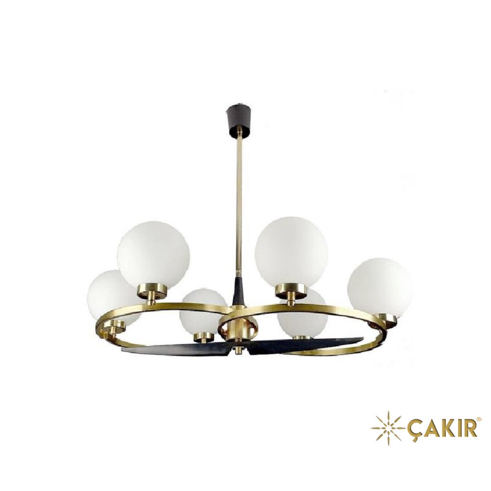 Stilnovo 6 Buzlu Top Camlı Modern Avize