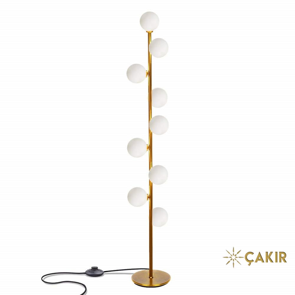 Hsyile Cozy 9 Piece Globe Glass Tumbled Modern Floor Lamp