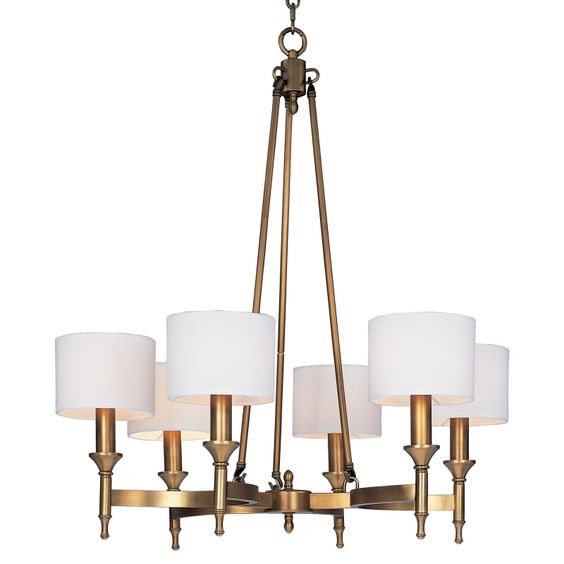 Maxim 22375OMNAB Natural Aged Brass Fairmont 30&amp;quot; Wide 6 Light Chandelier