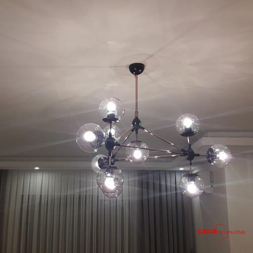 Классическая матово-черная люстра-шар и люстра SDE