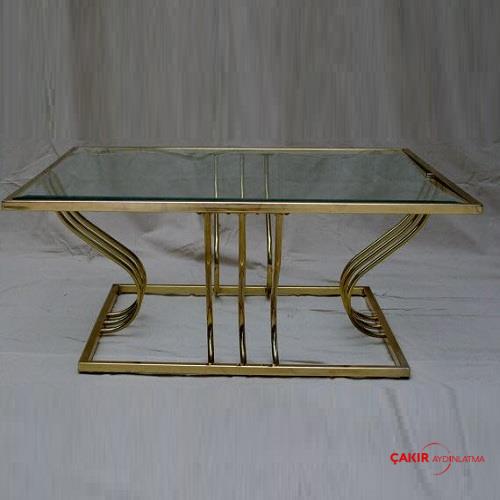 طاولة قهوة باراكولا من النحاس والزجاج