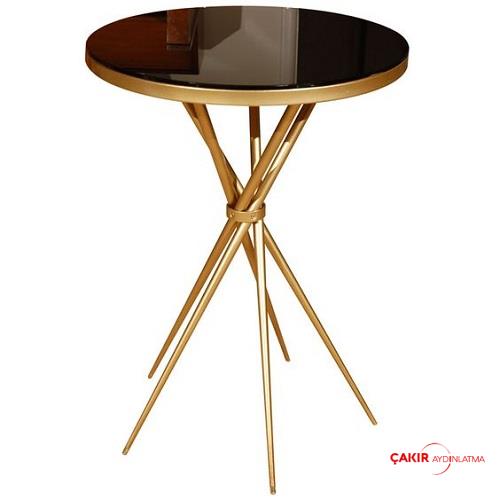Singa Rose Gold Leg &amp; Black Glass Nesting Table