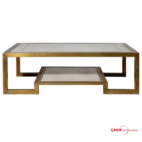 طاولة قهوة من الرخام البرونزي المطروق
