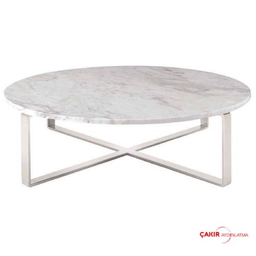 طاولة قهوة نويفو روزا ذات سطح رخامي دائري