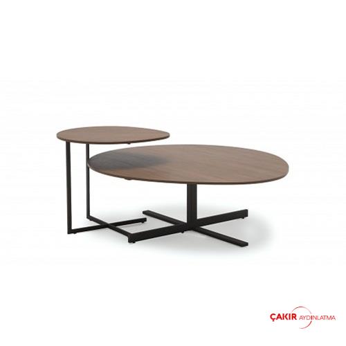 طاولة قهوة أميدا من قطعتين مصنوعة من الخشب والمعدن