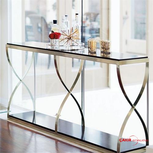 Комод Gandecor из черного мрамора с декоративными металлическими ножками