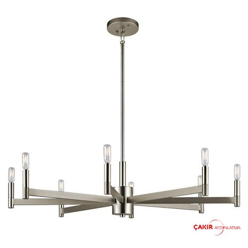 Erzo Natural Brass 6 Kollu Nikel Avize