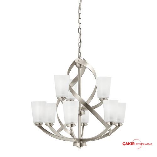 Kichler Layla 26" 9 Kollu Nikel Avize