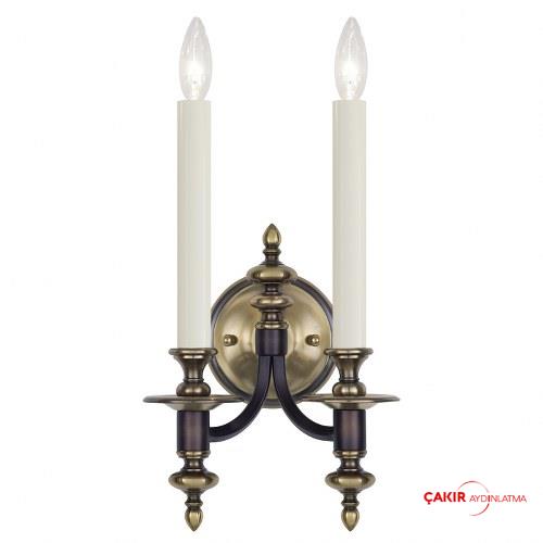 Sconce'da Mum Görünümlü Bakır Aplike