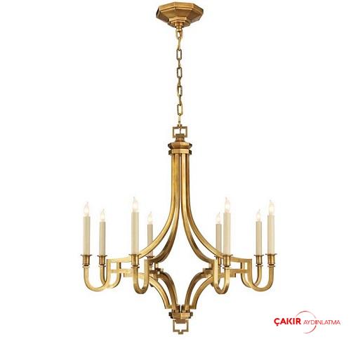 Визуальный комфорт EF Chapman Mykonos 8-рожковая золотая люстра