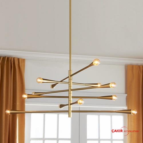 Современная дизайнерская люстра из латуни