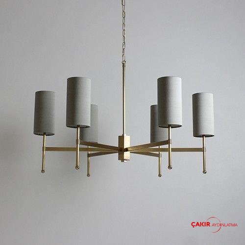 ثريا ماليسا WL20G فضية اللون بست أسطوانات من النحاس الأصفر