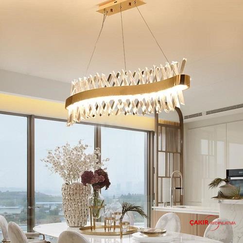 İskandinav Stil Modern LED Çift Katlı Cam Avize