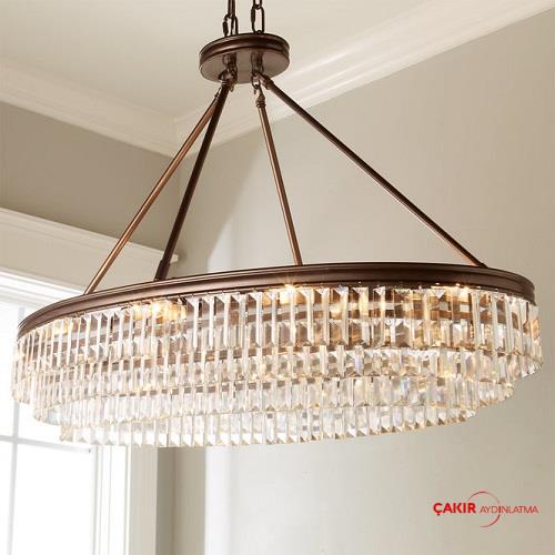 ثريا كريستال بيضاوية الشكل بتصميم شمعدان سوهو لوفت